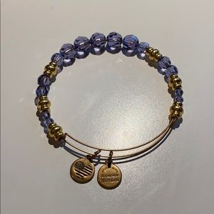 Alex and Ani Purple Swarovski Crystal Bead Bangle